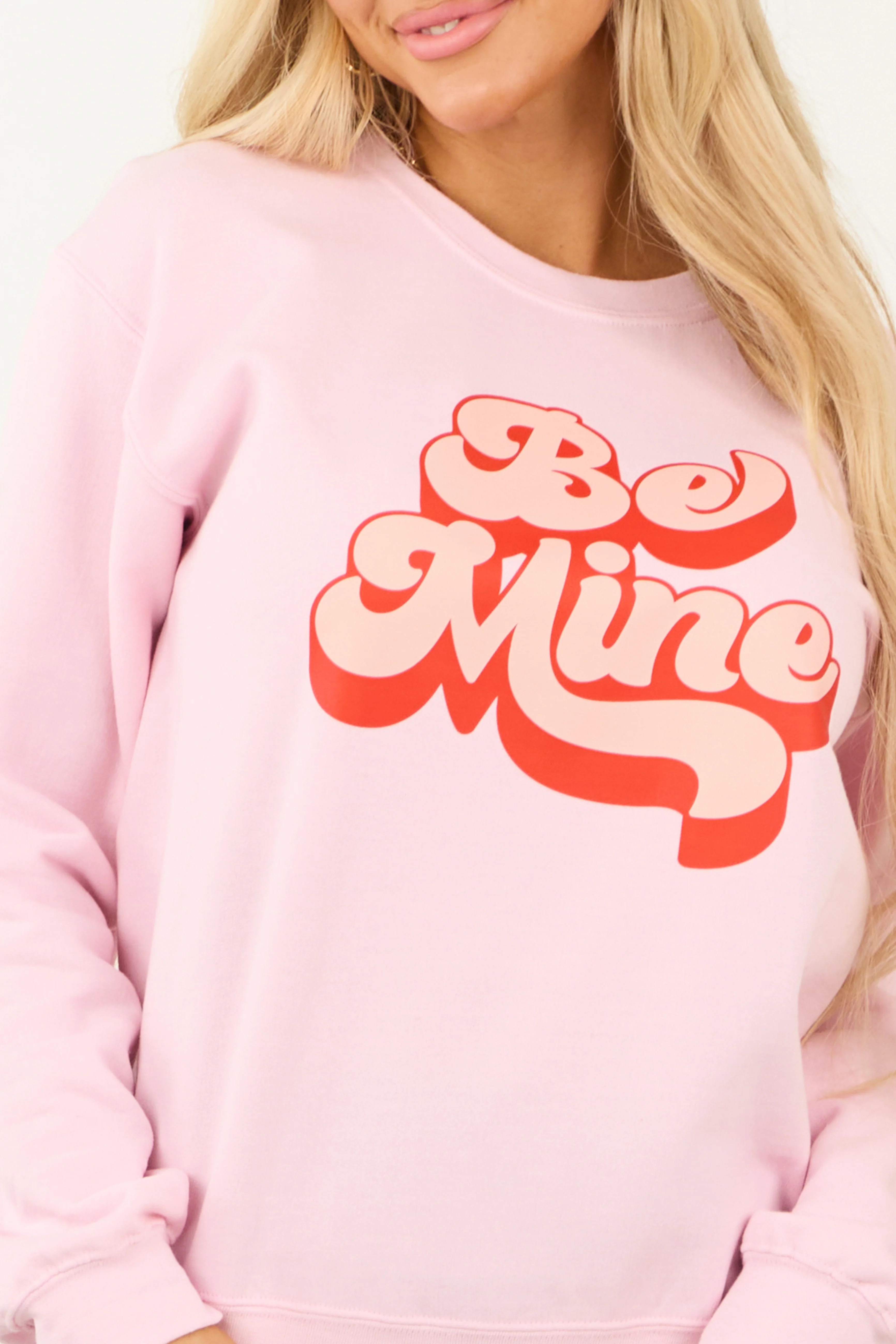 Blush 'Be Mine' Groovy Graphic Sweatshirt - Image 6