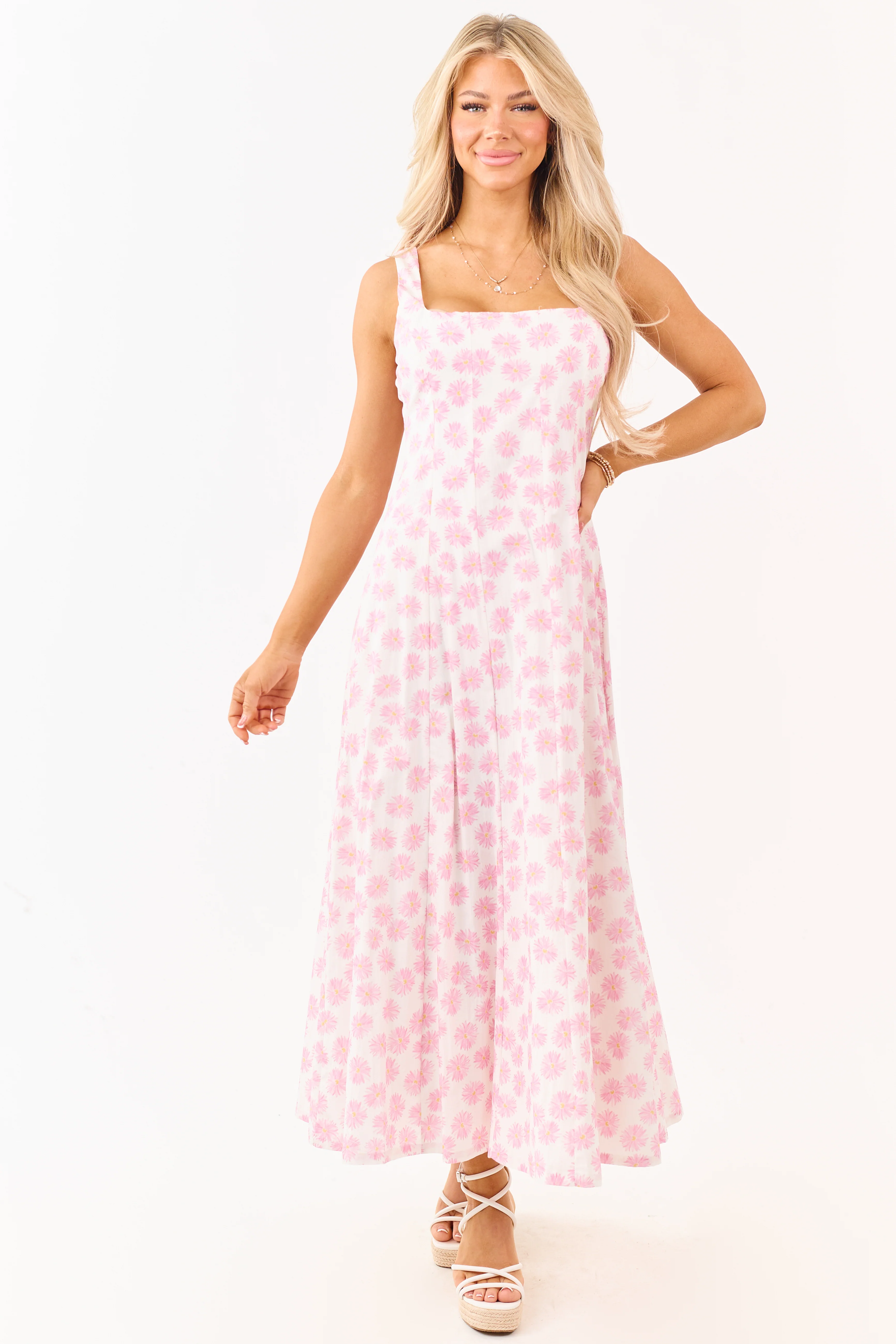 Carnation Cotton Floral Print Sleeveless Maxi Dress - Image 4