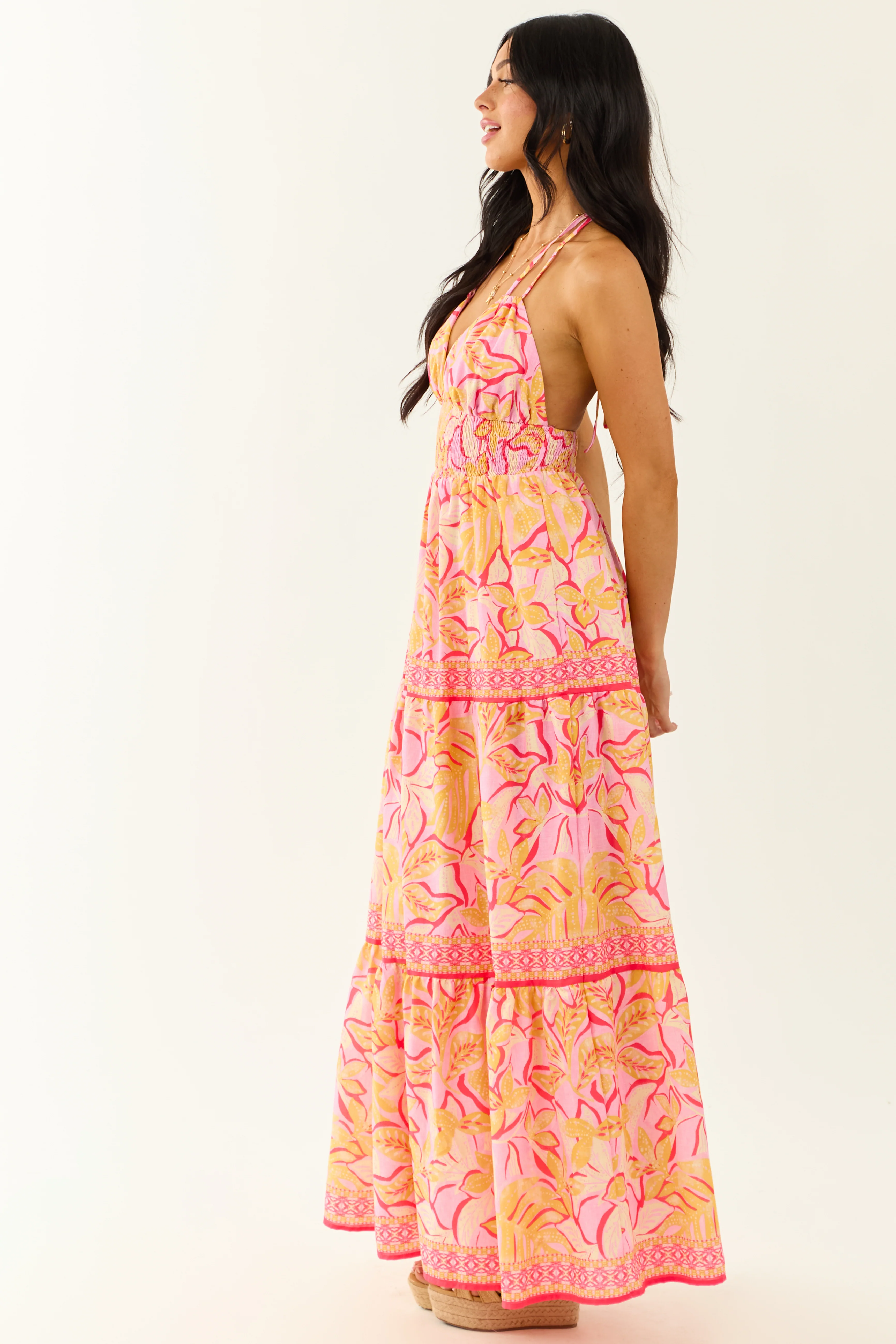 Flying Tomato Baby Pink Floral Sleeveless Maxi Dress - Image 5