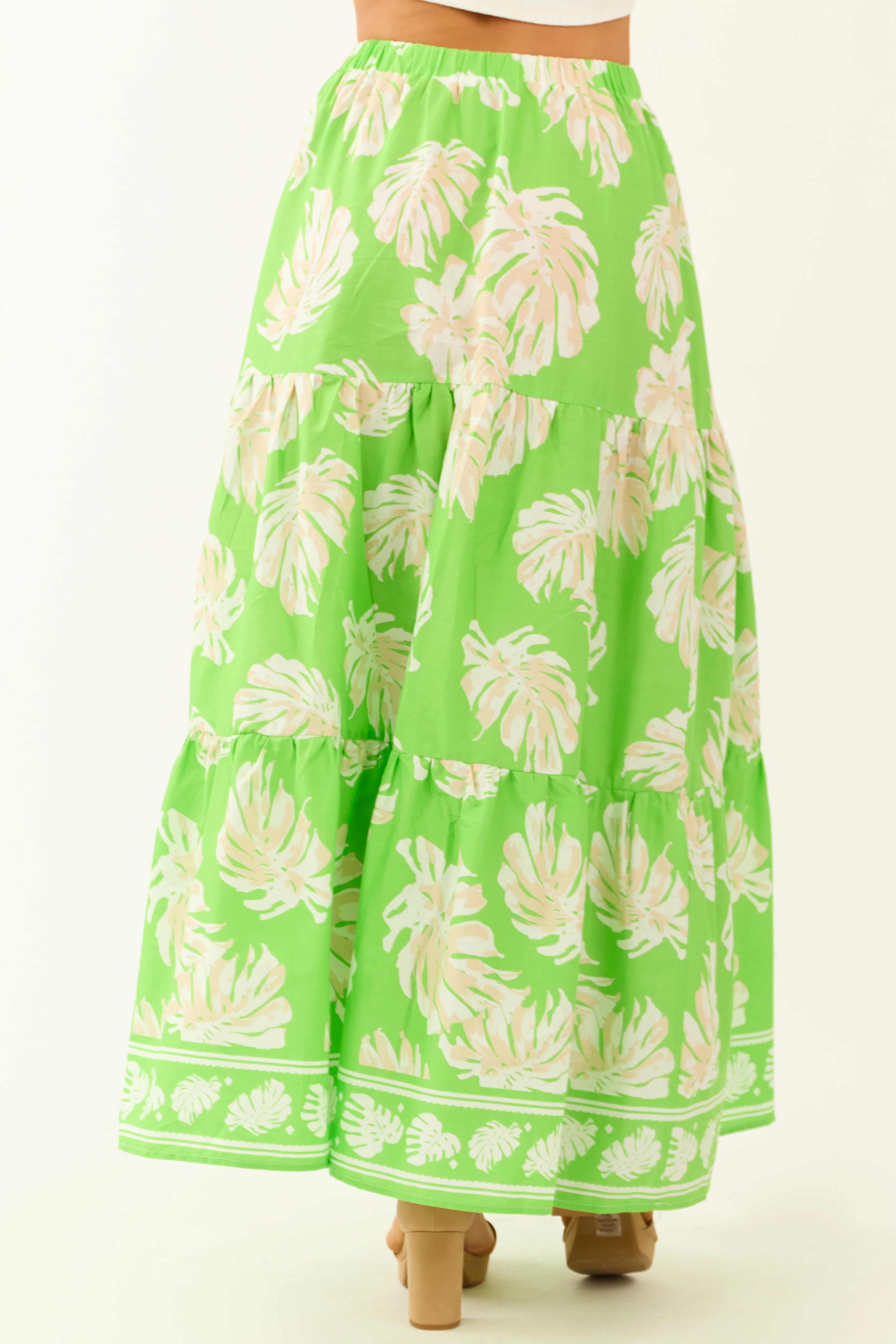 Flying Tomato Kiwi Tropical Print Maxi Skirt - Image 4