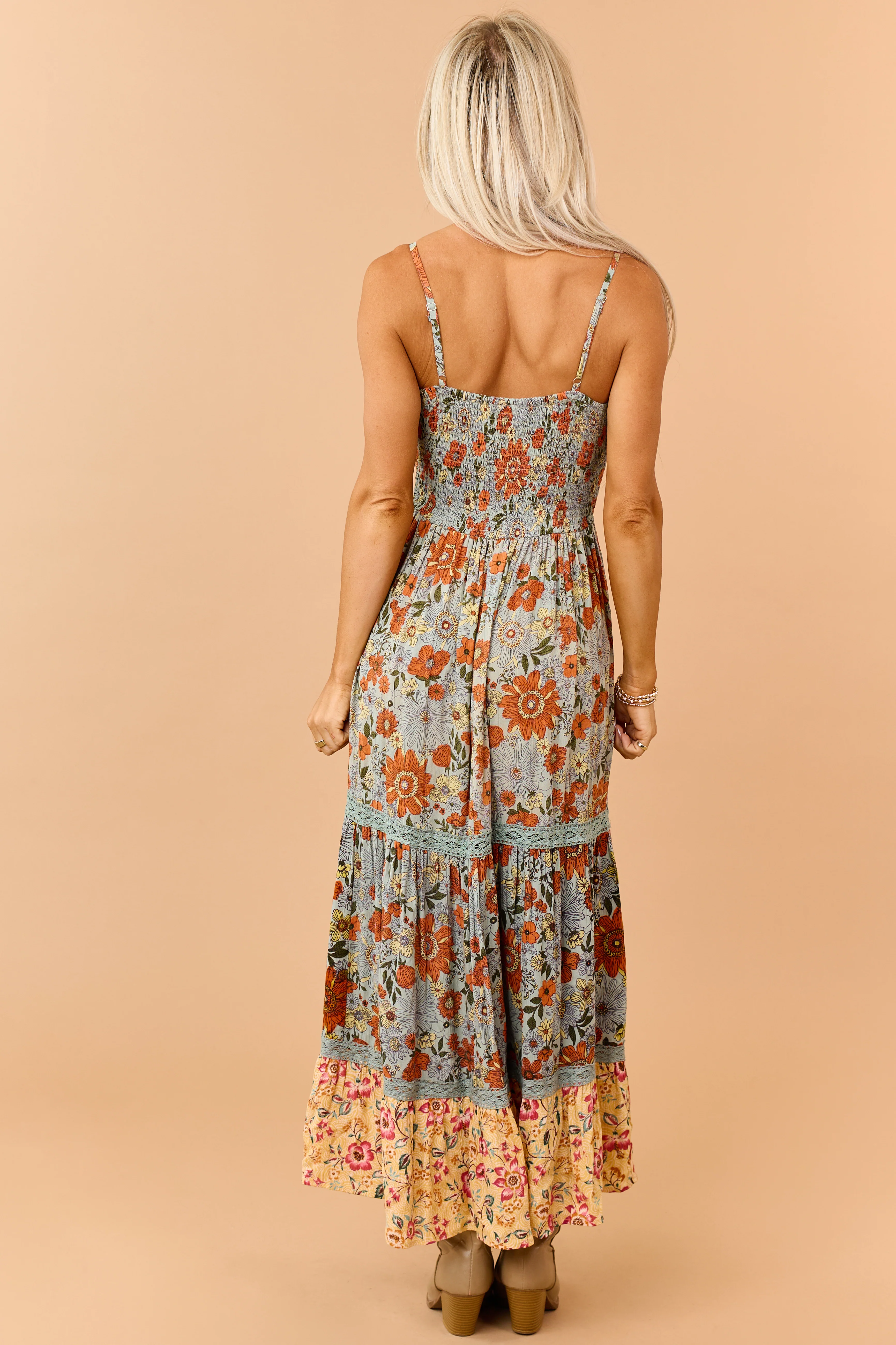 Juniper Floral Print Front Twist Maxi Dress - Image 10