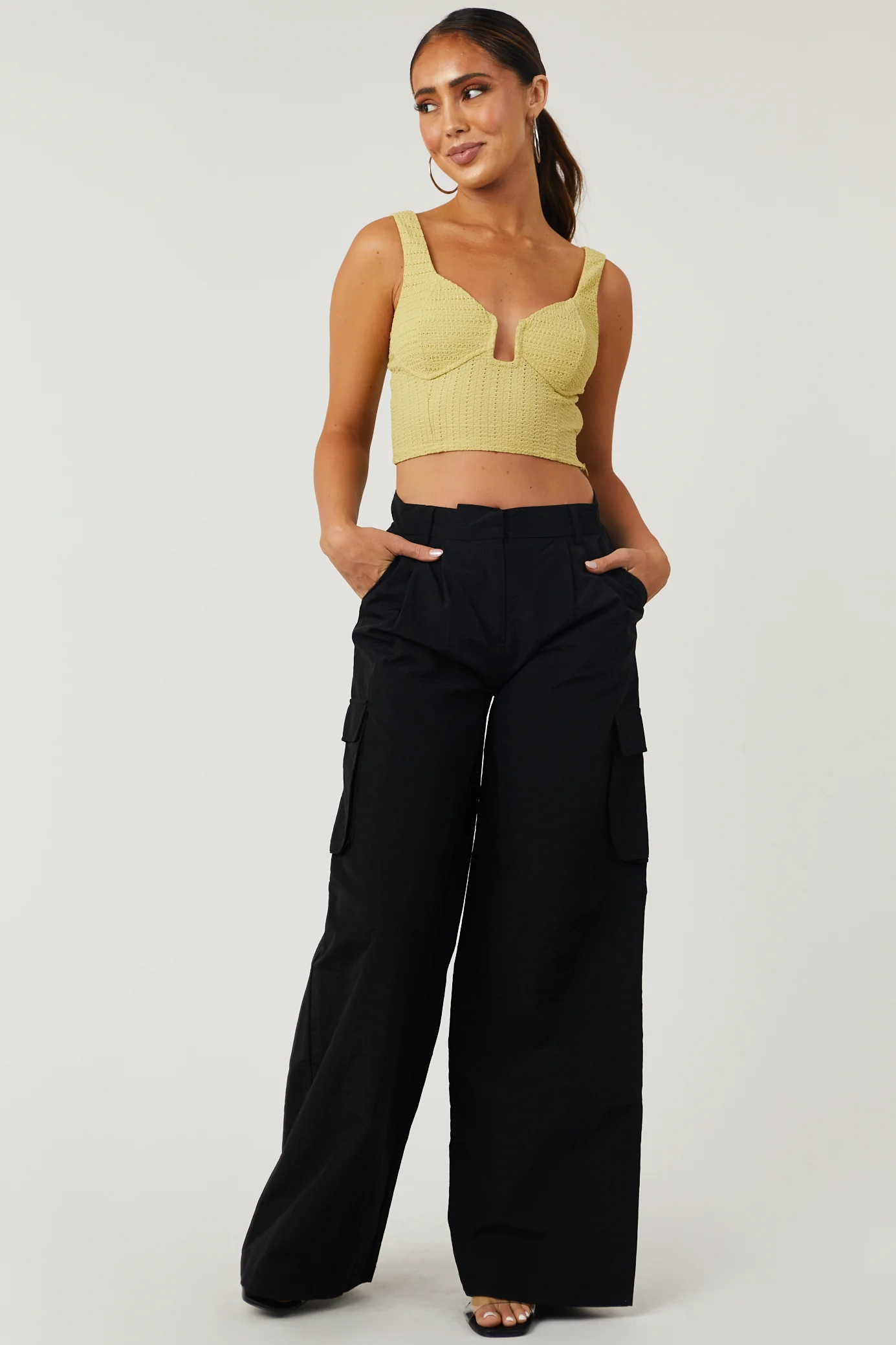 Key Lime Textured Bustier Bralette - Image 2