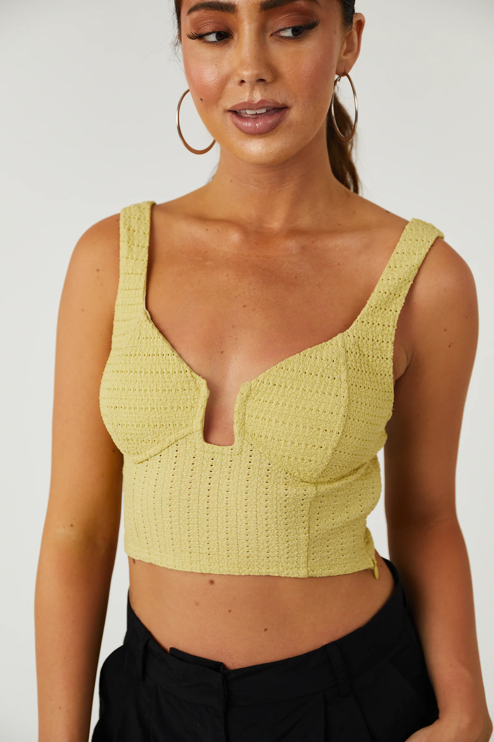 Key Lime Textured Bustier Bralette - Image 3