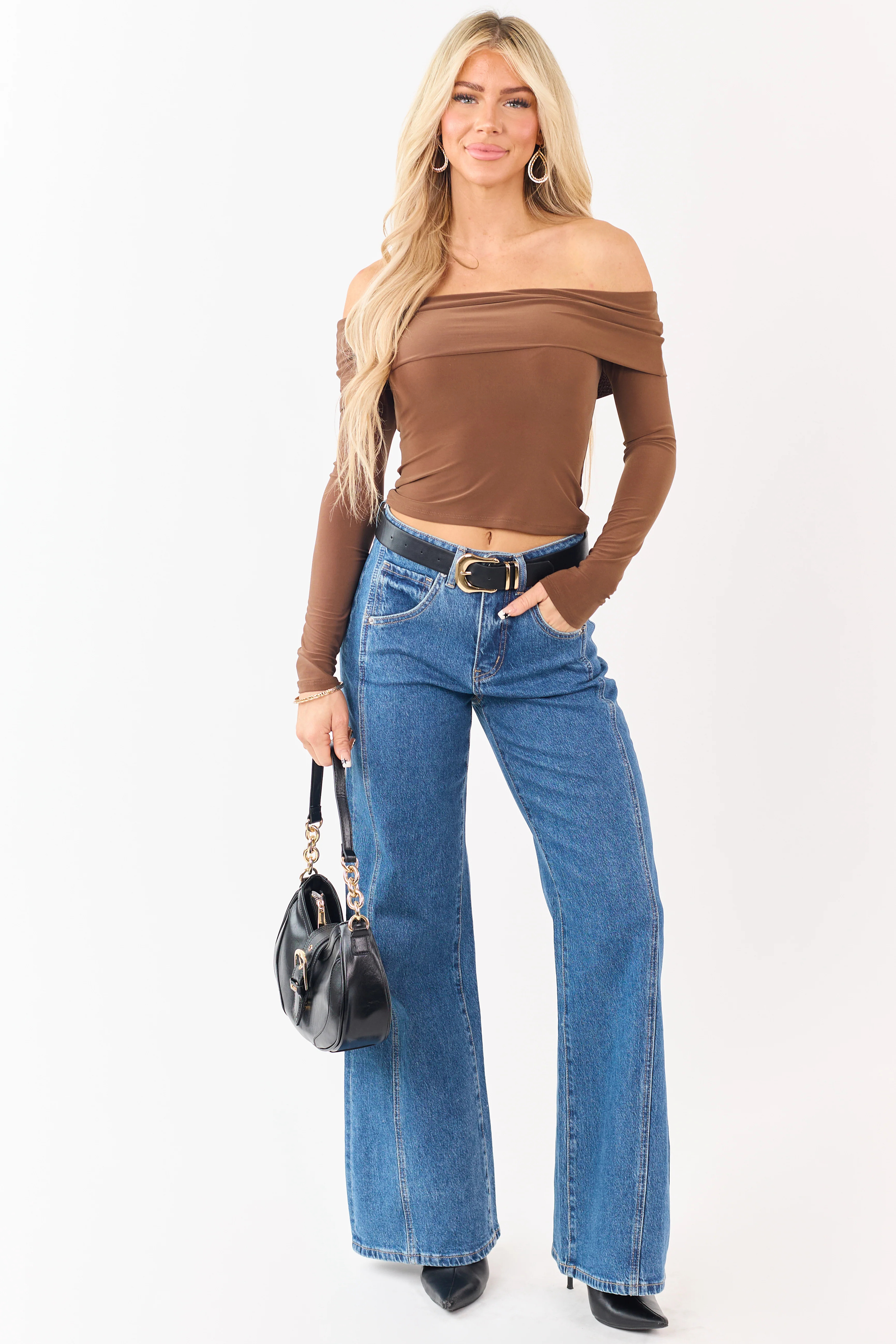 Mica Denim Medium Wash Wide Leg Tummy Control Jeans - Image 5