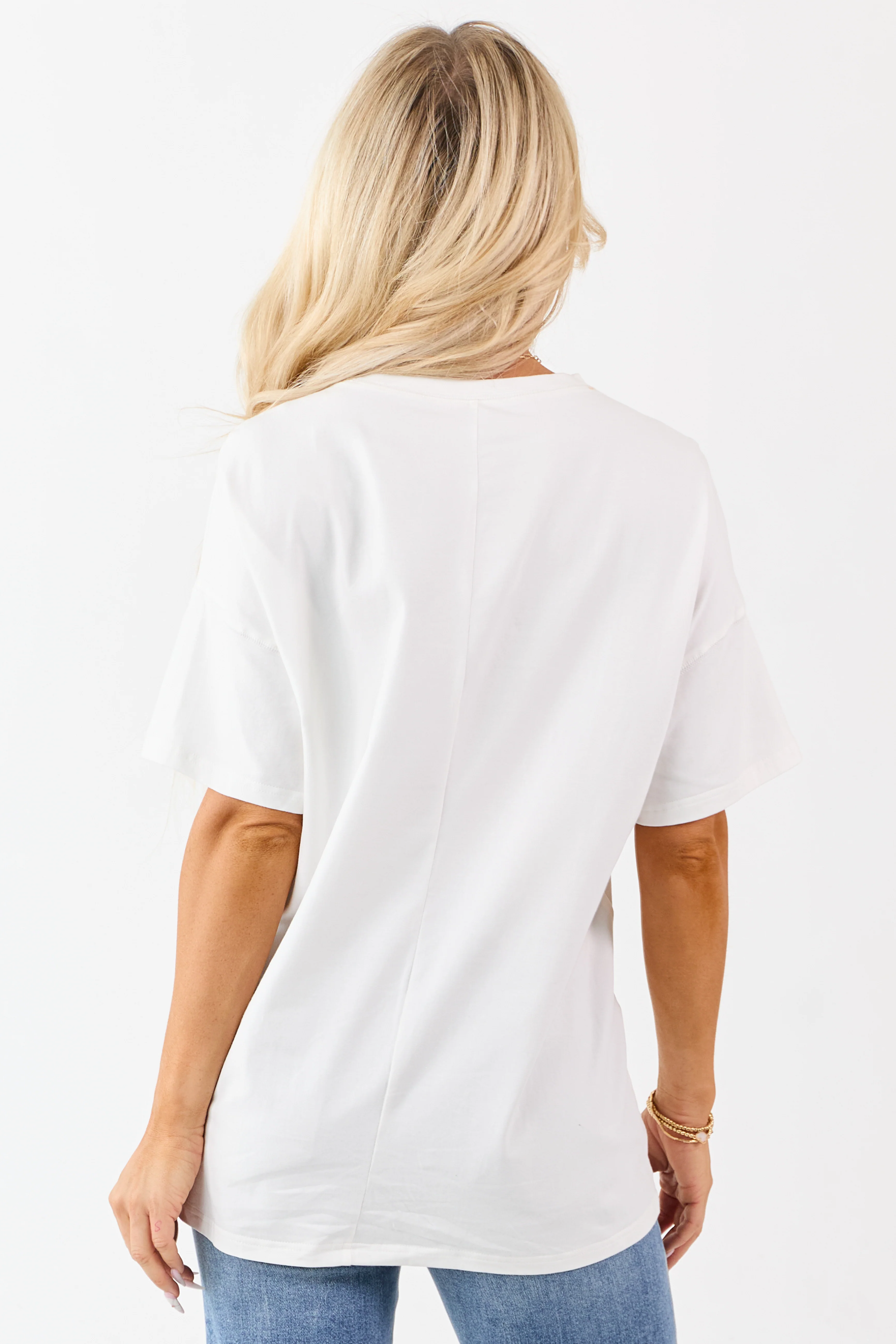 Off White Pumpkin Graphic Short Sleeve Top - Image 5