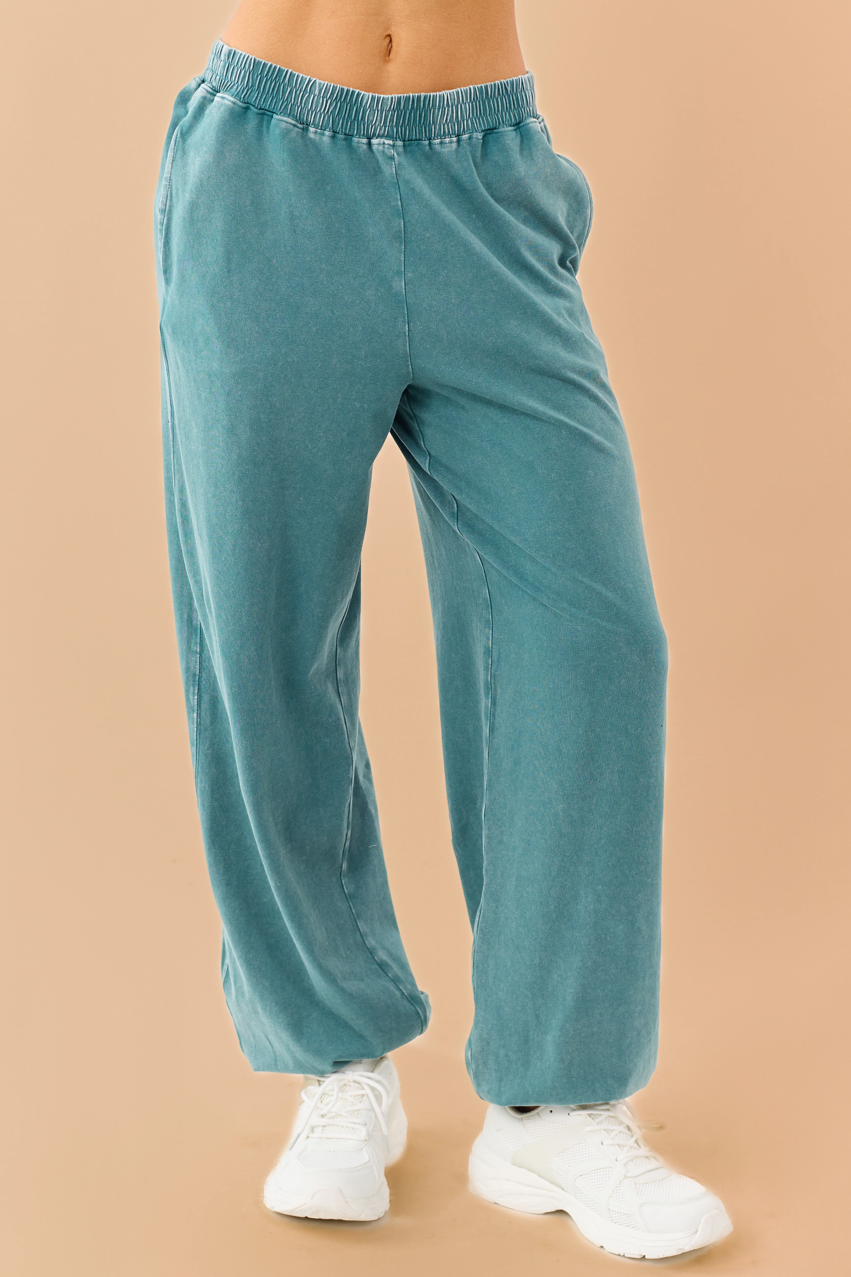 Pine Washed Wrapped Crop Top and Joggers Set - Image 5