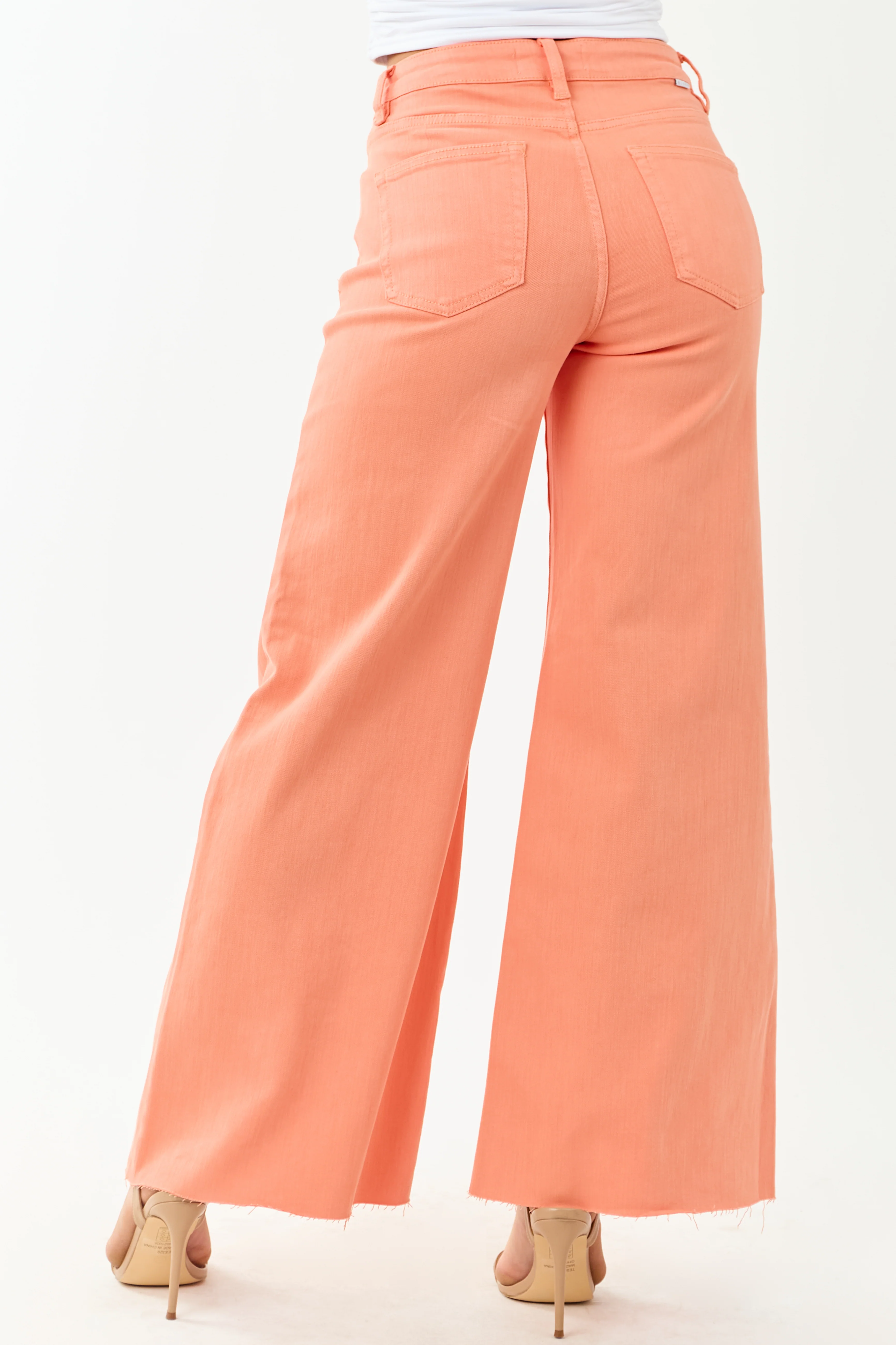 Risen Peach Tummy Control Stretchy Palazzo Jeans - Image 6