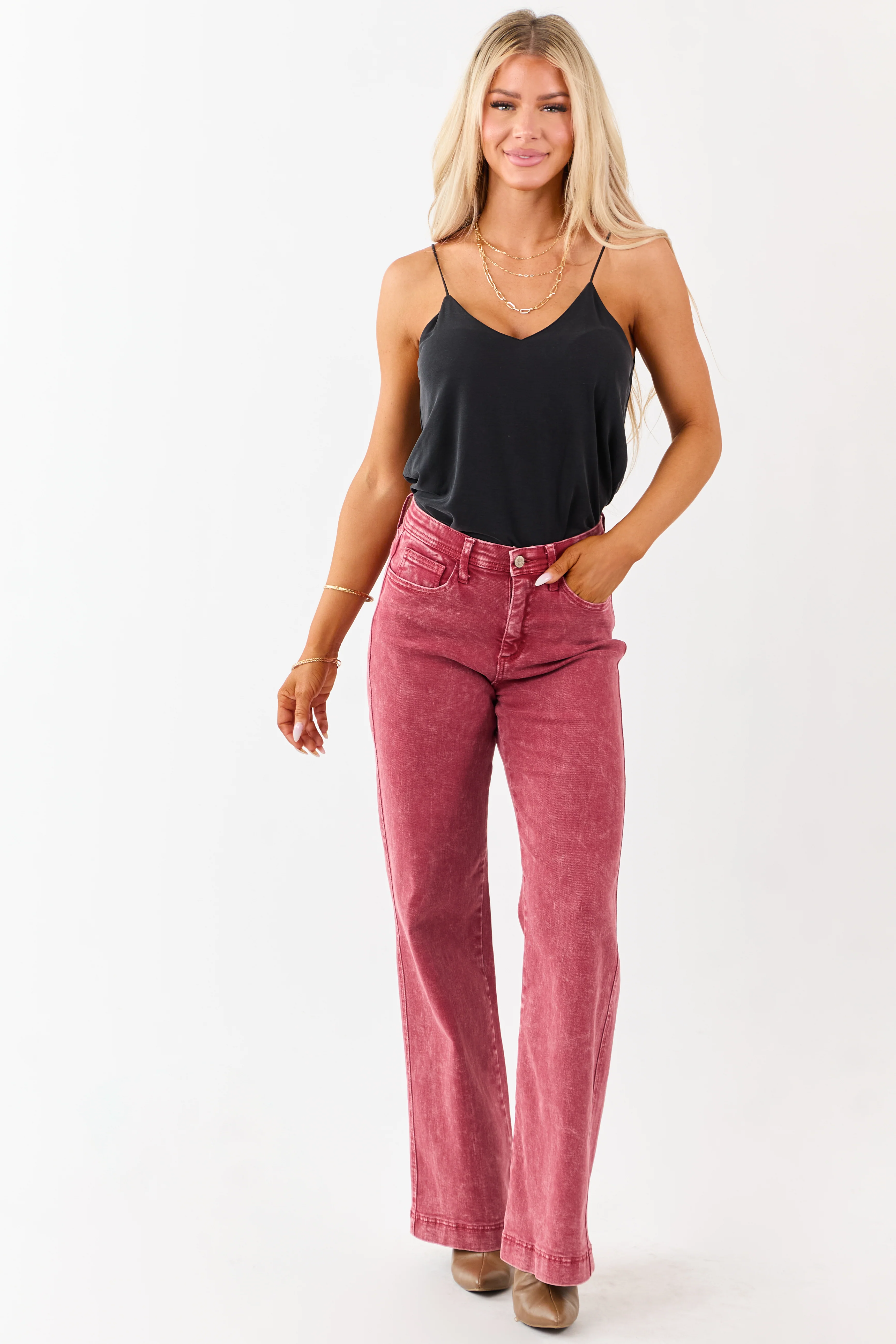 Saige Ruby Tummy Control Straight Stretchy Jeans - Image 3