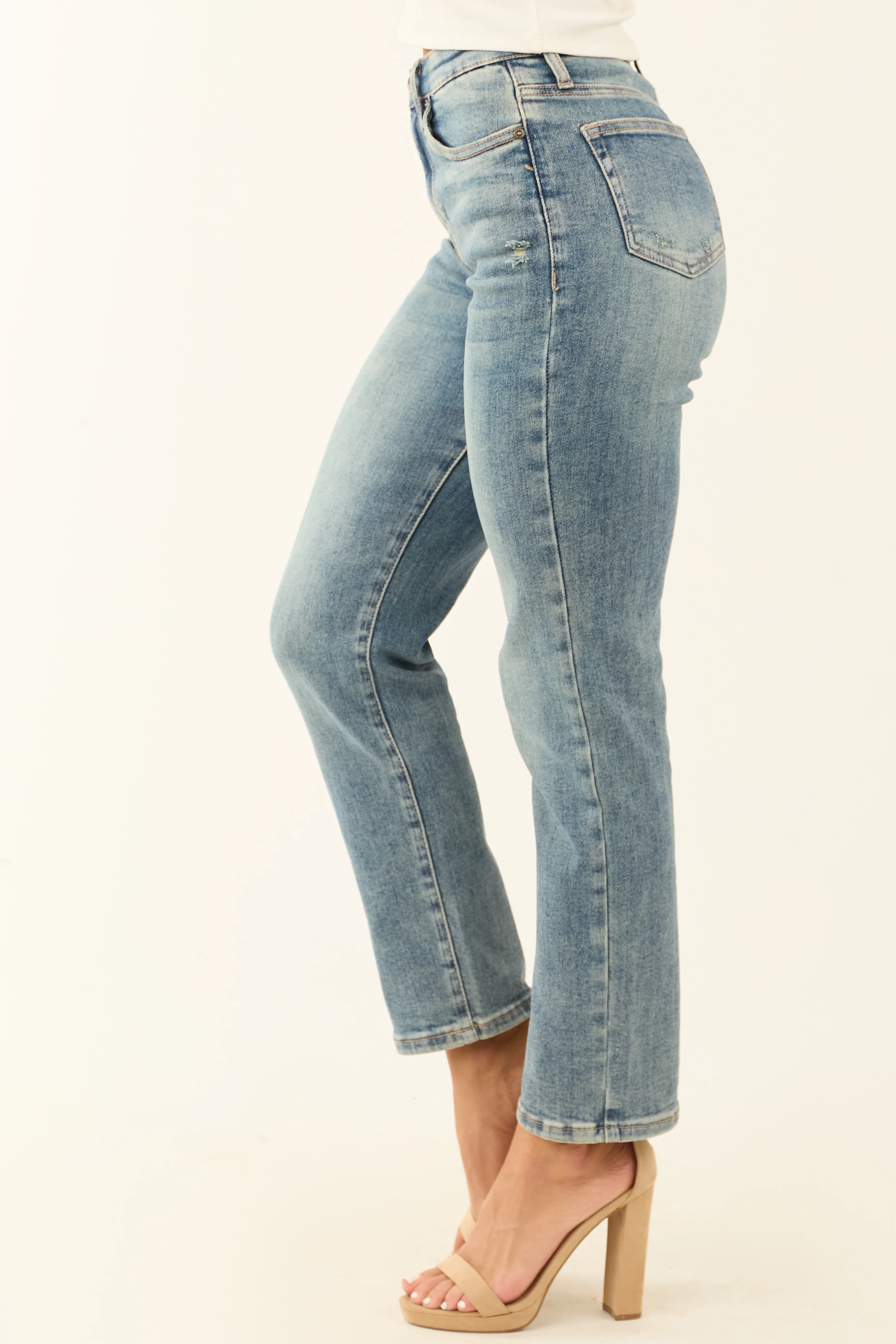 Special A Tummy Control Stretchy Slim Straight Jeans - Image 4